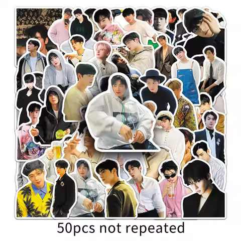 50pcs NEW KPOP Singer Cha Eunwoo stickers Korean celebrity fan merchandise decorative water cup phon