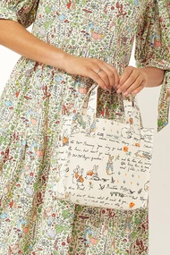 Cath Kidston x Beatrix Potter ลิมิเต็ดอิดิชั่น Limited Edition S Bookbag Small Size Open Top Handled Handbag Lunch Bag Water Resistant Oilcloth Tote ถุงกันน้ำ Peter Rabbit Ditsy Pattern ปีเตอร์ กระต่าย Mint Color