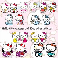 ♠14 Style Anime Kawaii Sanrio Hello Kitty Car Stickers 3D Gradient Sticker Cartoon Refrigerator 7~