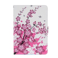 Plum Blossom Pattern Protective PU Leather Case Cover Stand for IPAD 2 / 3 / 4 - White + Deep Pink