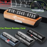 Toyota GR TRD Car Phone Number Display Luminous Plate Holder Car Temporary Parking Card Sticker For 