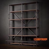 【BIgBoyRoom】工業風家具 鐵製置物架 LOFT實木美式復古展示架 置物櫃收納櫃 酒吧民宿餐廳客製化 隔間牆屏風