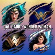 WONDER WOMAN GAL GADOT SCRATCH/TILES DESIGN WATERPROOF STICKER