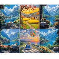 【With frame】Painting by Number,landscape,Paint by Number,Acrylic paint,Painting Canvas,Home Decor