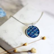 100%手工製景泰藍工藝金絲琺瑯飾物藍銅礦頸鍊