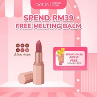 [SPEND RM39 FREE MELTING BALM]Binti's Buttery Matte Lip Colour - Lipstik Matte Lembut dengan Tekstur