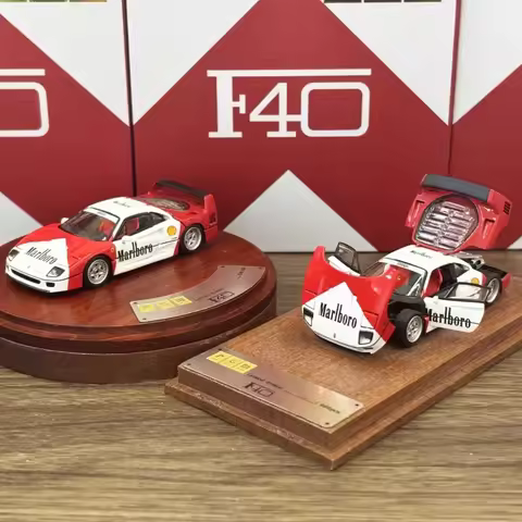PGM 1:64 F40 Marlboro simulation full open static model, children's collection of decorative toys, f