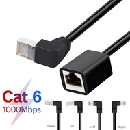 Cat6ต่อมุมขวา90องศา RJ45แมว6ตัวผู้กับตัวเมียแลนอีเทอร์เน็ตหัวแปลงสายไฟเครือข่ายสำหรับแล็ปท็อปพีซี