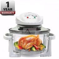 oven (1 YEAR WARRANTY) 12L Halogen Turbo Convection Oven w/ Glass Bowl Roast Chicken Air Fryer Oven 