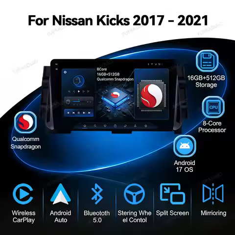 Android 17 Car Radio For Nissan Kicks Micra P15 2017 - 2021 Multimedia Stereo Video Player 4G WIFI 2