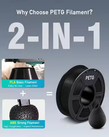 SUNLU 5KG PETG 3D Filament 1.75mm Neatly Wound High Toughness 3D Printing Spool Filament for FDM 3D 