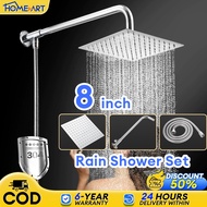 Stainless Steel 304 Shower Set Rain Shower Head Square With Shower Hose