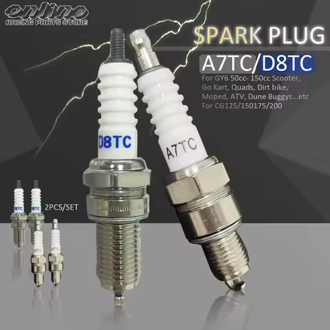 1/2Pcs Motorcycle Spark Plug A7TC D8TC Spark Plugs For GY6 CG 50 70 110 125 150CC CF250 Motocross AT