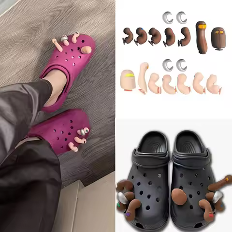 Fingers For Crocs Shoe Decoration Accessories 3d Toe Charms For Crocs Funny Simulation Foot Thumb Sh
