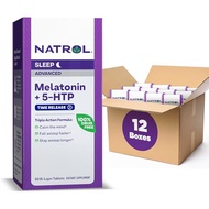 Natrol Advanced Sleep Melatonin + 5HTP, 6mg, Calming Sleep Aid for Restful Sleep, 60 Time-Release Ta