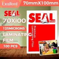 Laminating Film ID Size ( 70mm×100mm ) 125Micron 100Sheets SEAL Brand