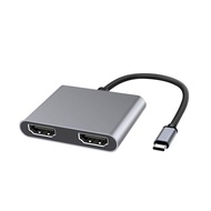 Type-C hub to dual HDMI compatible 2 in 1 docking station dual USB fast output converter