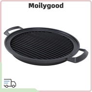 MOILYMY Japanese Mini Hibachi Grill, Aluminium Alloy Side Handles Pan Round Tabletop Charcoal, Durab