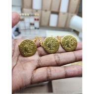 24k gold plated 3-tier coin pin