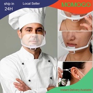 Anti-Saliva Mouth Shield Mask Anti-Fog Protection Reusable Clear Plastic Hygienic for Cooking Staff 