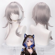 Cosplay Honkai Star Rail Anime Cipher Straight Grey Synthetic Wig with Bangs Simulation Scalp
