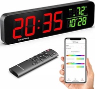 15.2" Gym Timer, App & Remote Control, Customize LED Color, Voice Countdown Prompt, Tabata, EMOM, AM