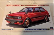 1：24 模型 長谷川 hasegawa Toyota starlet kp61 s 1980 中期型 豐田 小福星 celica mr2 supra ae86 gr yaris corolla 頭文