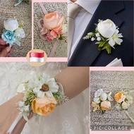 SG 🇸🇬 Corsage (wrist) Boutonnière Brooch for Bride/Bridesmaid/Groom/Brother,  Wedding ROM  Prom Nigh