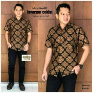 Kemeja Batik Pria Lengan Pendek Baju Batik Pria modern Baju Batik motif Lawasan Kemeja Batik size St