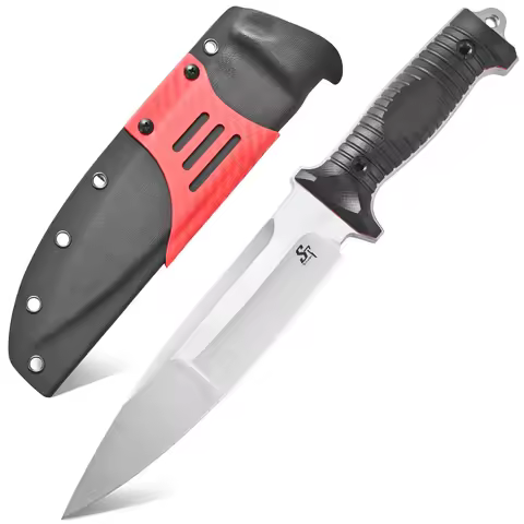 Sitivien ST36 Fixed Blade Knife 8mm Thick Sleipner Brushed Steel Blade G10 Handle Full Tang EDC Fix 