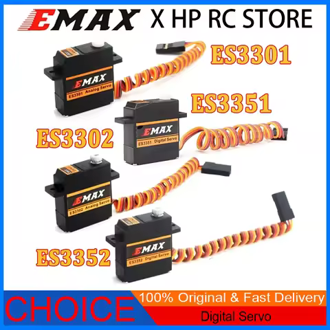 1PCS EMAX ES3301/3351/3302/3352 9mm 4.8-6V Analog/Digital Servo – Metal Gear for RC Aircraft & Drone