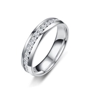 BAC แหวนแต่งงานสำหรับผู้หญิงแหวนสแตนเลส4มม.