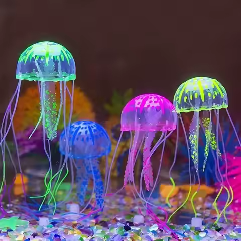 1/3pcs Glow in The Dark Artificial Jellyfish for Fish Tank Luminous Swimming Aquarium Decoration Oce