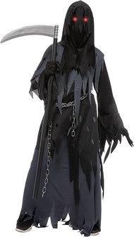 Spooktacular Creations Kids Grim Reaper Costume Halloween Fancy Dress Costume Boys, Scary Halloween 