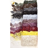 Border lace, beautiful embroidery border lace, tinggi 16CM lace renda cantik, lace baju dan veil pengantin