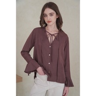 SEDA | AGNES AGNES AGNES | Brown Satin Long Sleeve Blouse