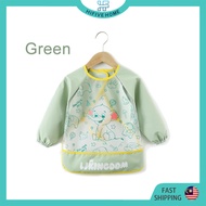 Kids Apron Waterproof Washable For Painting Bib Feeding Cute Apron Budak Tadika Sekolah Lukis