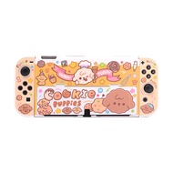 เคสป้องกัน Nintendo Switch จอโอแอลแบบใสตั้งได้สำหรับสวิตช์ V1คุ้กกี้สวิตช์แบบแยกเปลือกแข็งสำหรับสวิต