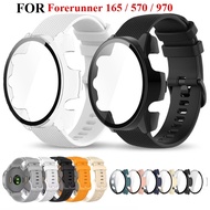 Replacement Smartwatch Wristband with PC Shell for Garmin Forerunner 165 Forerunner 970 570 47/42mm