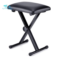 Keyboard Bench Adjustable Piano Bench X-Style Foldable Piano Stool Collapsible Chair with Black Padded Cushion