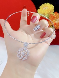 Kiềng cổ mặt xoàn mạ bạch kim cao cấp P472