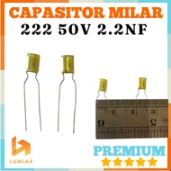 Code 222 nissei 2n2 50V Milar fi lm Film Cap 2.2 nF white silver
