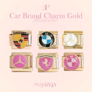 Izqa'sPretty | Car Brand Charm Gold - Italian Charm Bracelets