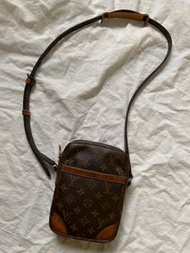 中古 LV 老花 古董包 單層 相機包 記者包 斜背包 絕版款