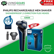Philips S3608 Wet & Dry Electric Cordless Rechargeable Waterproof Shaver S1301 / S1103 / AT620