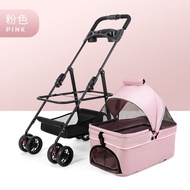 🐘Pet Stroller Dog Cat Teddy Baby Stroller out Small Pet Dog Car Portable Foldable Detachable