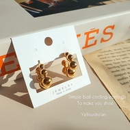 Yellow dream Simple ball circle earrings Korean earring Unique trendy woman earring