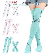CHAMPIONO Halloween Stocking Socks, Halloween Cosplay Props Knee High Socks, Breathable Cotton Warm 