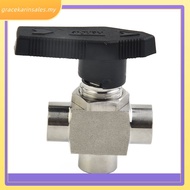 【GRKN】3 Way Ball Valve 304 Stainless Steel BSPP Female Thread Valve For Water