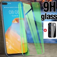 2-in-1 9H Green Anti Light Eyes Protection full screen Tempered Glass Huawei Y6P Y8P Y7P Y9s Y6s Y5 Y6 Y7 Y7A Y9A Y9 Prime Pro 2019 2020 P20 P30 P40 Pro Lite Screen Protector Camera Lens Protective Glass Film Fall prevention